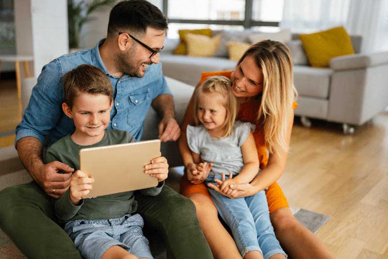 family-happy-and-comfortable-in-their-home family happy and comfortable in their home